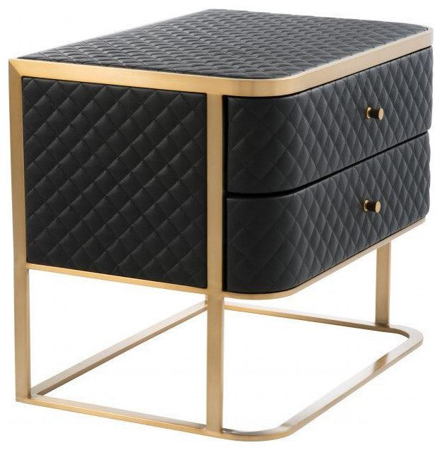 Black Leather Side Table | Eichholtz Monfort