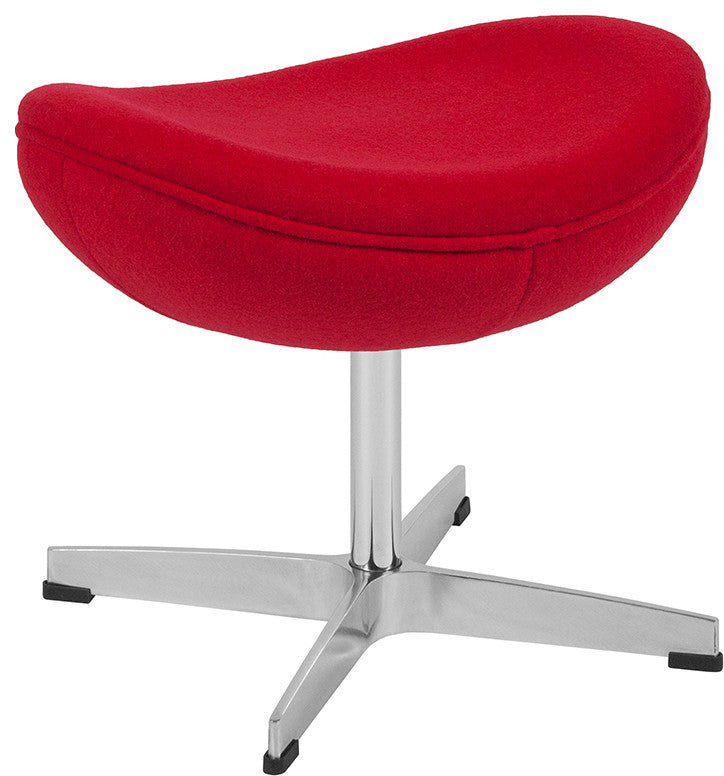 Red Wool Fabric Ottoman