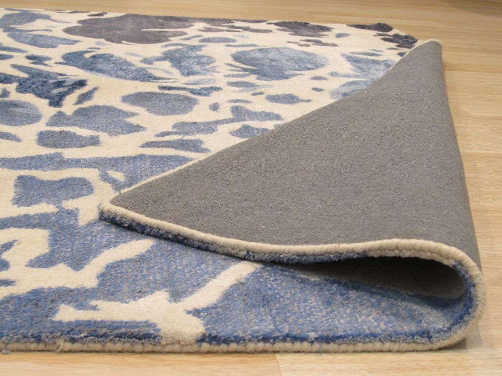 Hand-Tufted Wool/Viscose Ivory Contemporary Abstract Palermo Rug, 8'9x11'9