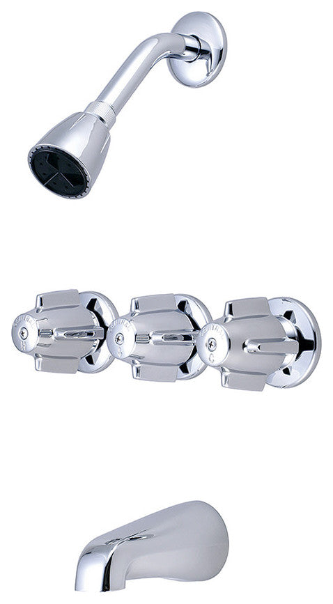 Central Brass Three Handle Tub & Shower Set
