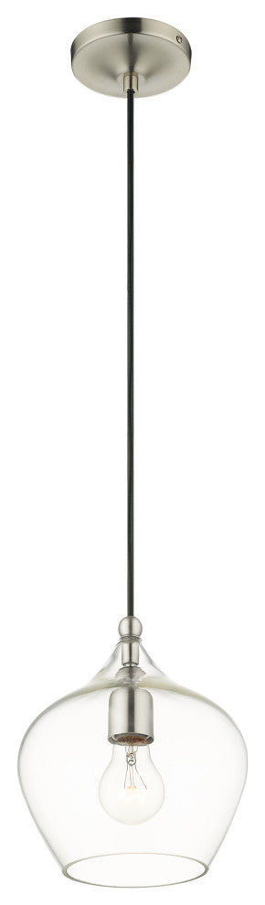 Livex Lighting Aldrich 1 Light Brushed Nickel Pendant