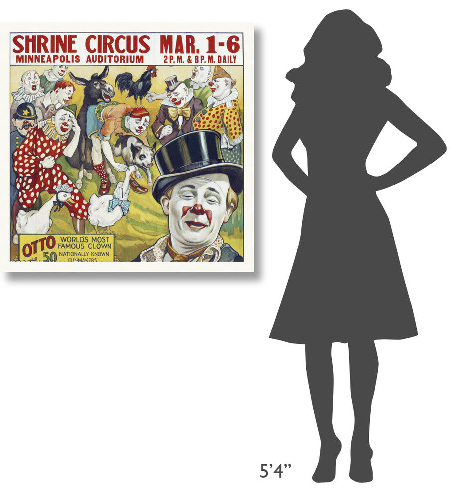 "Shrine Circus - Clowns - 1935" Canvas by Hollywood Photo Archive, 36x36"