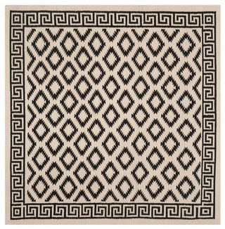 Safavieh Dhurries Dhu411A Geometric Rug, Ivory/Black, 6'0"x6'0" Square