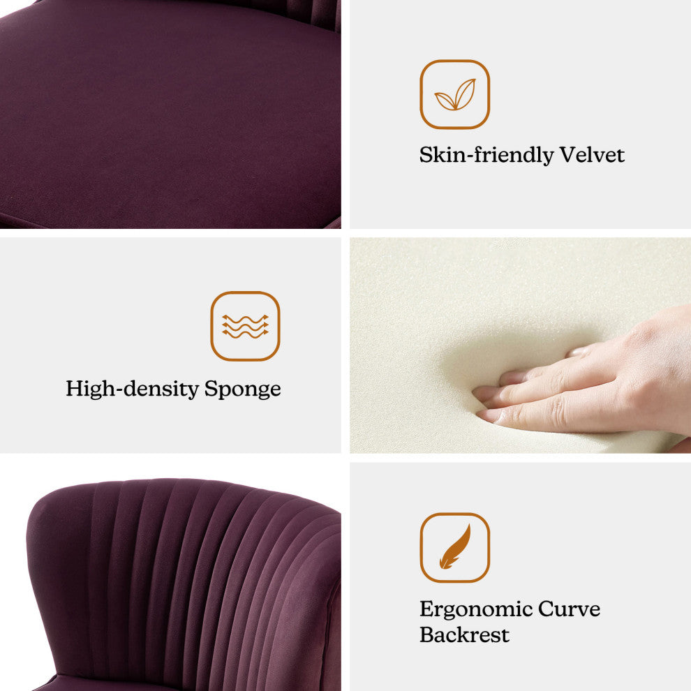 Velvet Accent Dining Chair, Purple