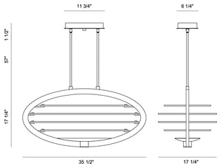 Transitional Chandelier, Dark Bronze/Polished Nickel