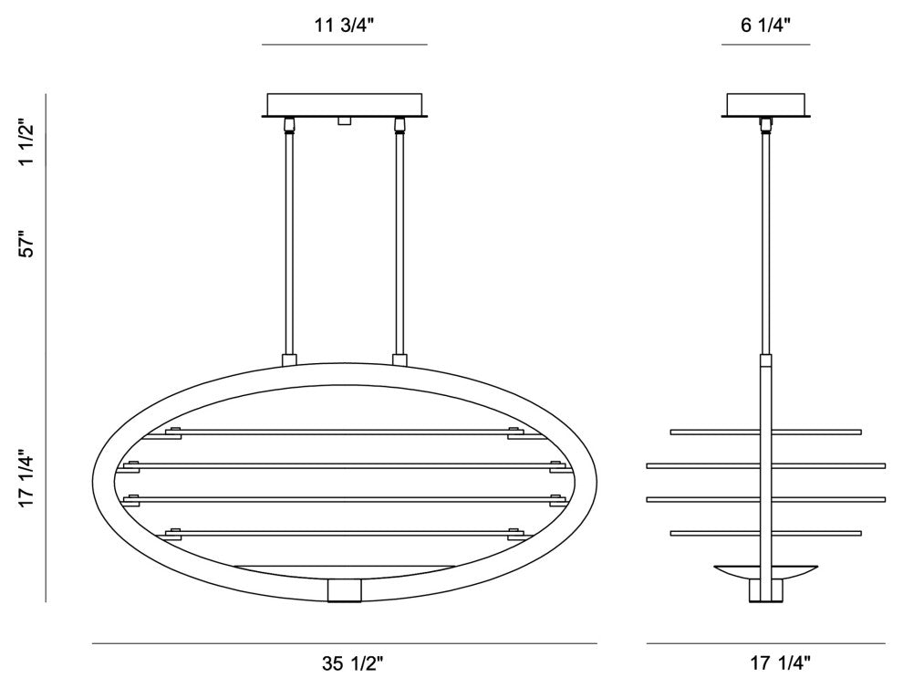 Transitional Chandelier, Dark Bronze/Polished Nickel