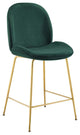 Scoop Gold Stainless Steel Leg Performance Velvet Counter Stool