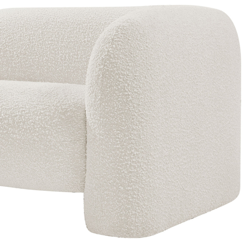 Emory Boucle Fabric Upholstered Upholstered Chair, Cream