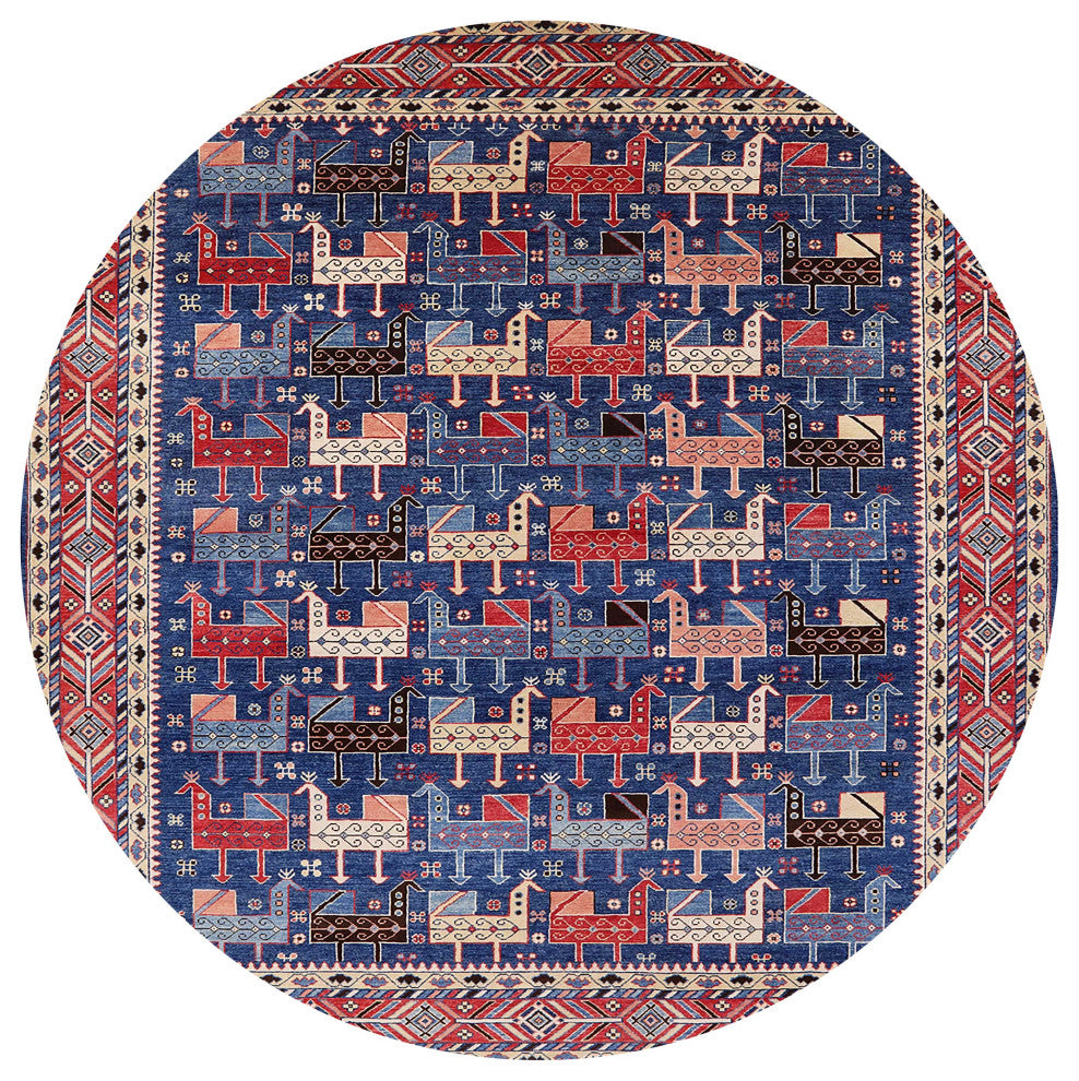 Ahgly Company Indoor Round Mid-Century Modern Area Rugs, 4' Round