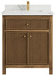 Sonoma Teak 30 Single Sink Bath Vanity in Dark Natural with 2" Calacatta Laza