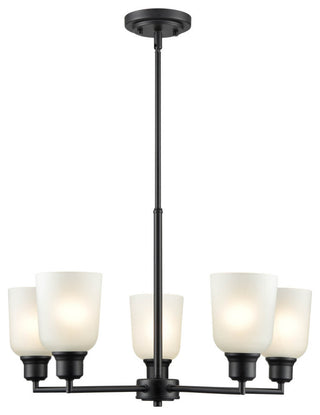 Amberle Collection 5 Light 24" Matte Black Chandelier