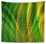 Layered Green Psychedelic Design Abstract Wall Tapestry, 92"x78"
