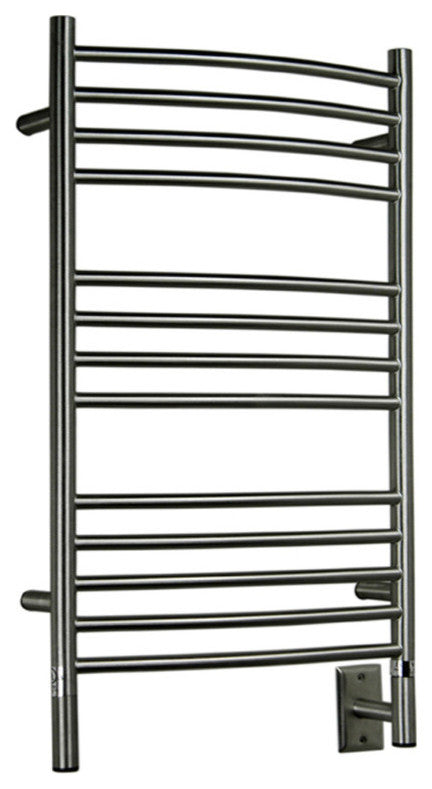 Jeeves Model C-Curved Towel Warmer, Brushed