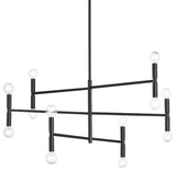 12 Light Incandescent Matte Black Chandelier