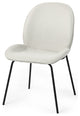 Black and White Flaired Seat Fabric Dining Chair