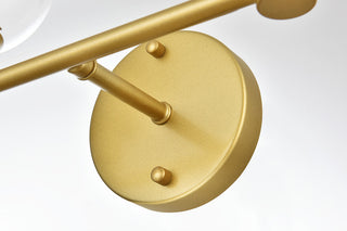 2 Light Brass And Clear Bath Sconce