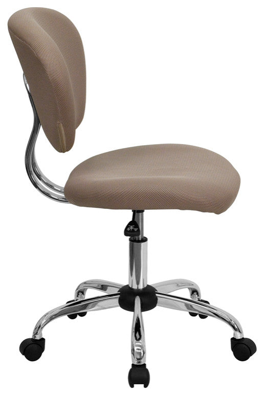 Flash Furniture Mid-Back Coffee Brown Mesh Task Chair With Chrome