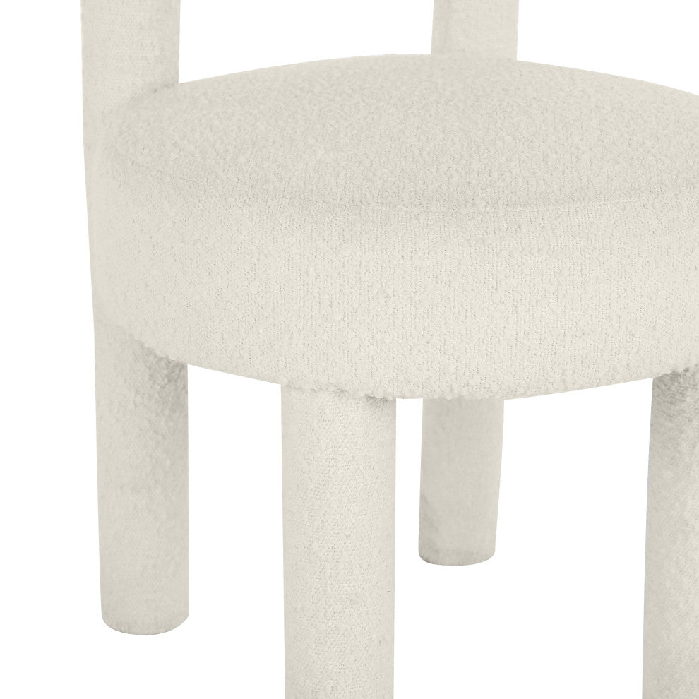 Carmel Dining Chair, Cream Boucle