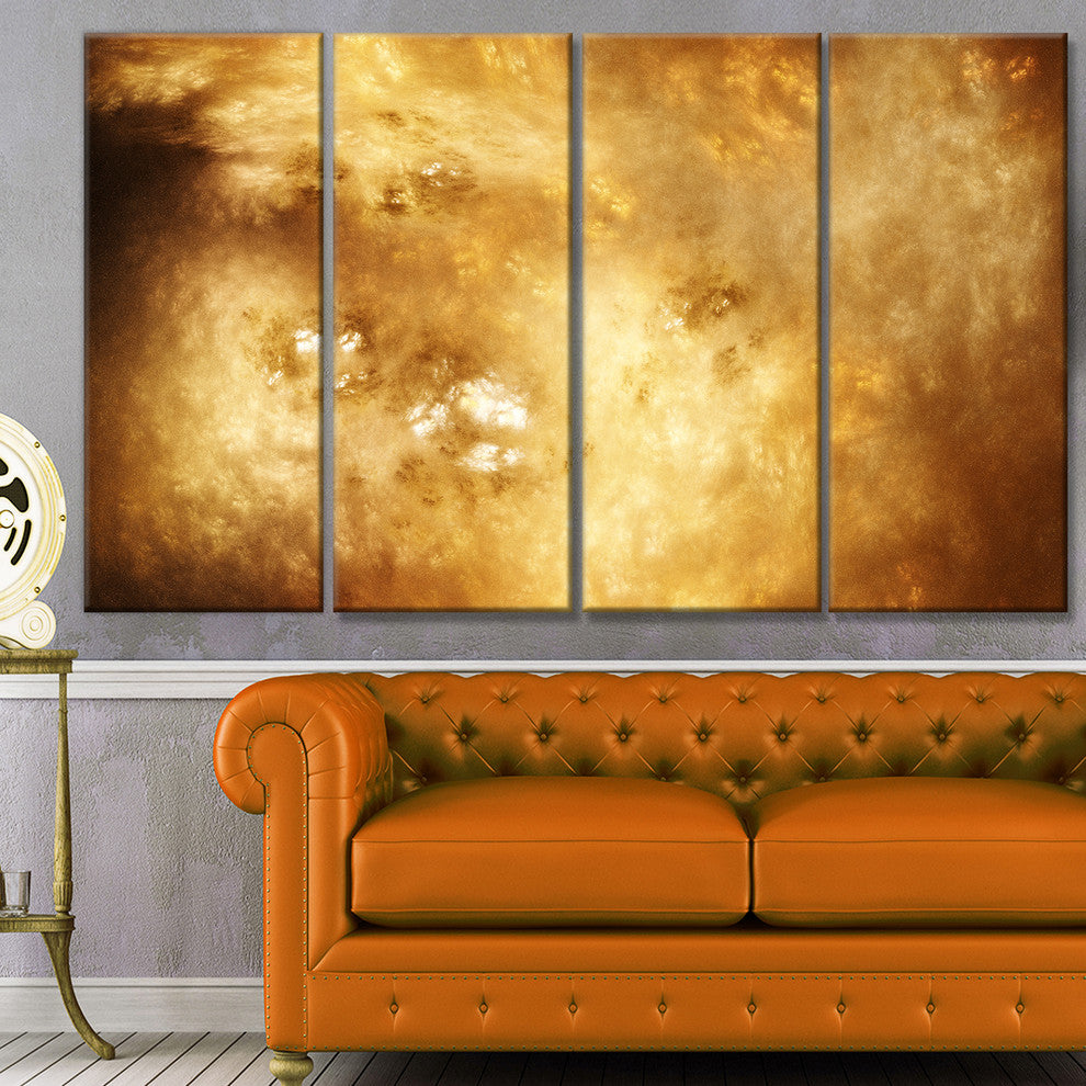 Perfect Brown Starry Sky, Abstract Canvas Art Print, 48"x28", 4 Panels