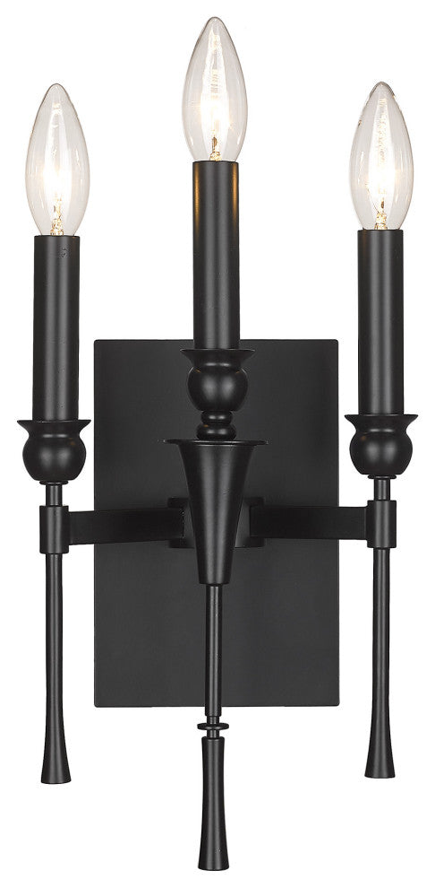 Golden Lighting 3509-WSC Landon 3 Light 13" Tall Wall Sconce - Matte Black