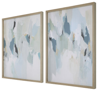 Uttermost 32282 Seabreeze Abstract Framed Canvas Prints 2-Piece Set