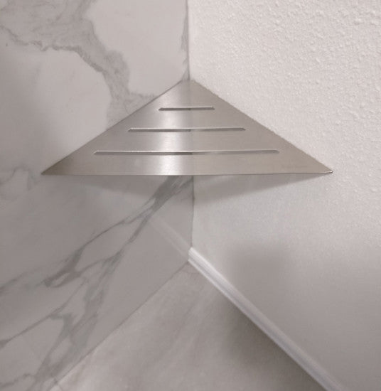 Bath Shelf or Foot Rest 9", Wall Mount Triangle Shelf, Polished Chrome