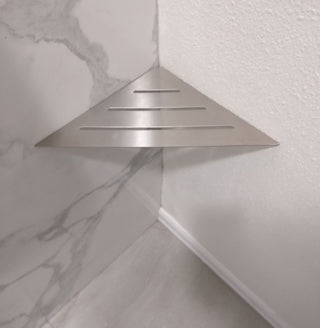 Bath Shelf or Foot Rest 9", Wall Mount Triangle Shelf, Polished Chrome