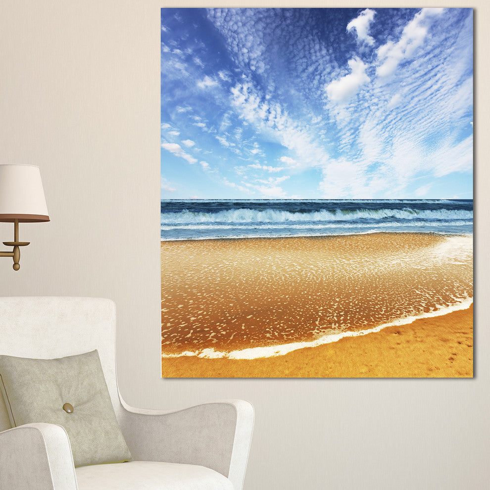 Beautiful Sea under Bright Sky, Seashore Canvas Art Print, 30"x40"