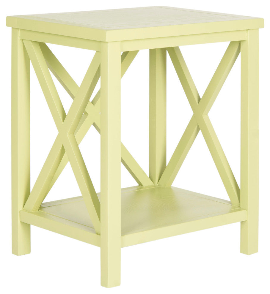 Safavieh Candence Cross Back End Table, Split Pea