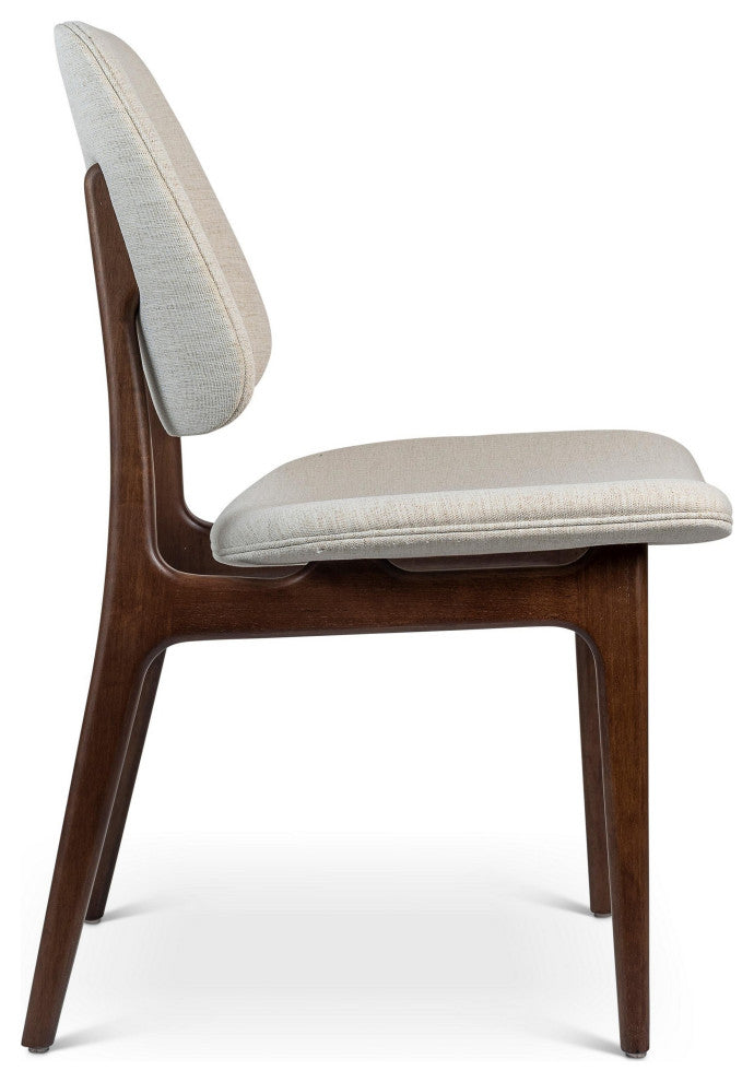Modern Brazilian, Ariel, Side Chair, Nogal/Medley Ivory