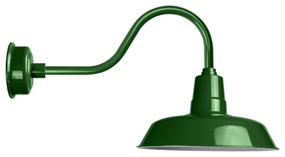 16" Vintage LED Sconce Light With Contemporary Arm, Green