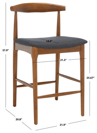 Safavieh Lionel Retro Counter Stool, Walnut/Dark Grey