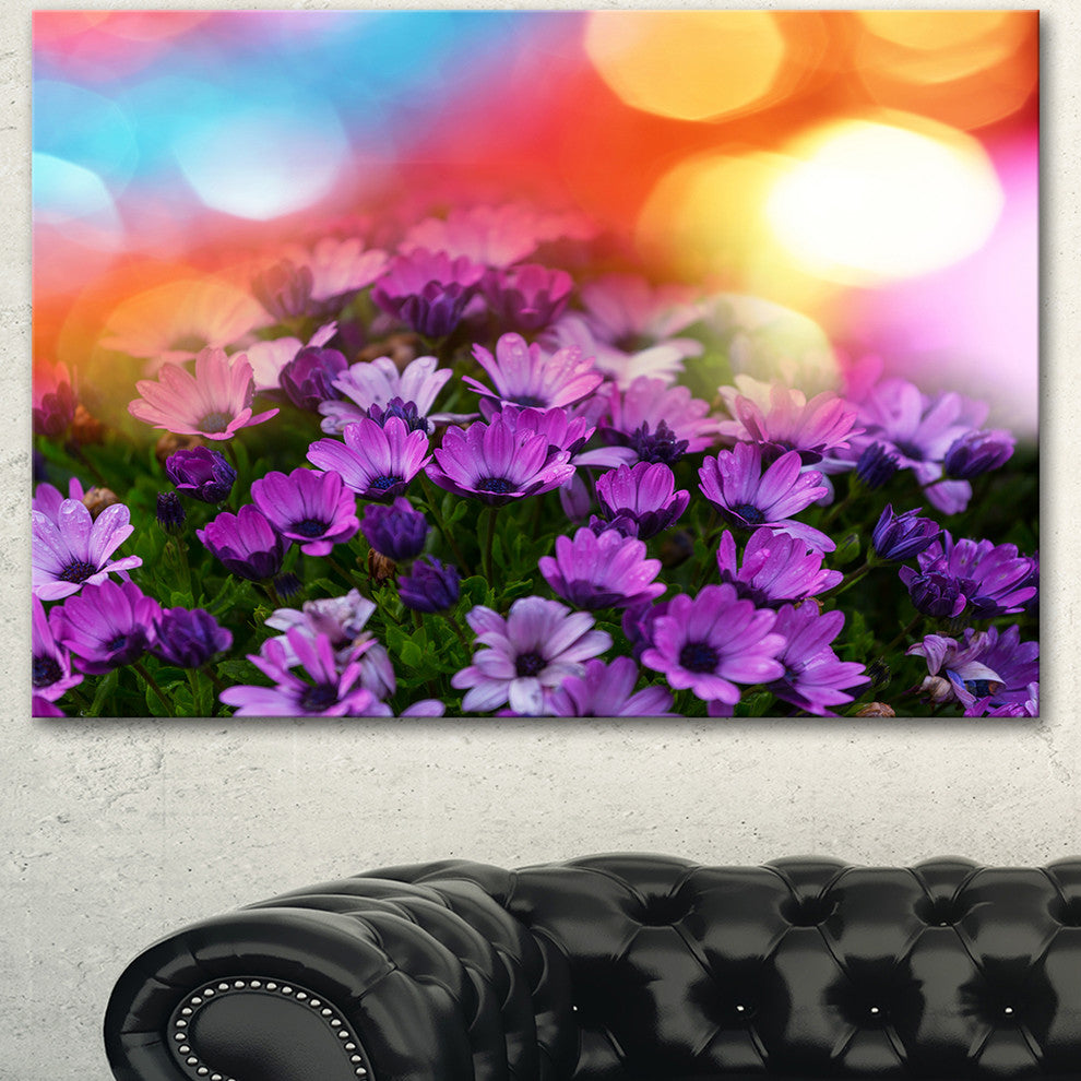 Beautiful Little Purple Flowers, Floral Canvas Art Print, 40"x30"