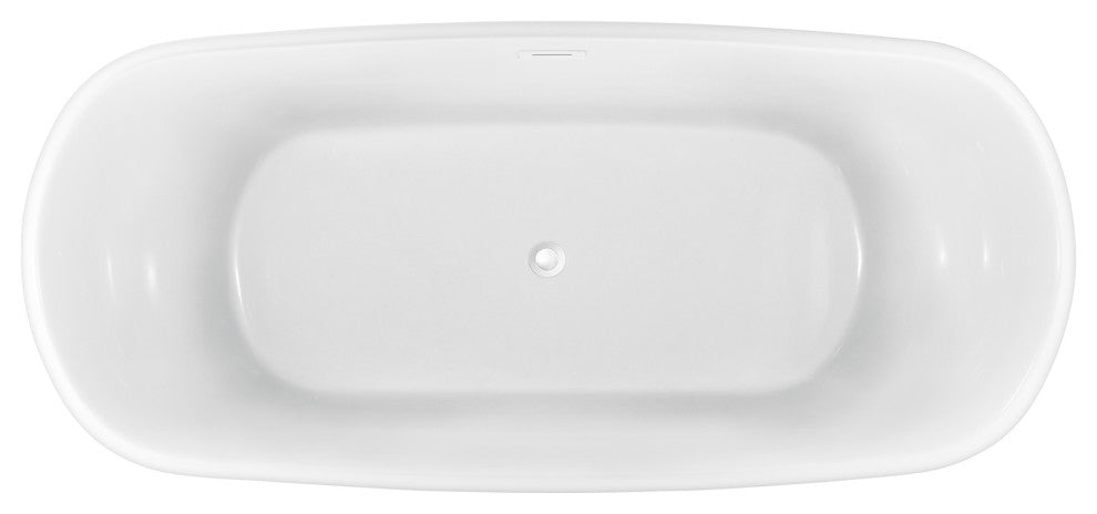 67" Streamline NPT9663WH Freestanding Tub With Internal Drain