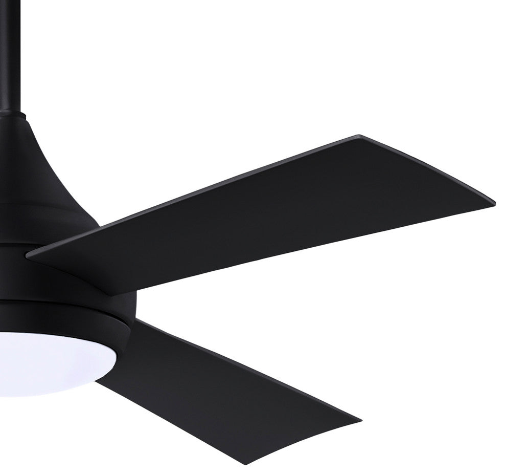 Donaire Paddle Fan Integrated LED, Matte Black, Matte Black Blades