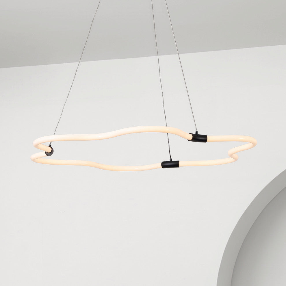 Nuvola Metal/Acrylic Adjustable Dimmable Cloud Integrated LED Chandelier