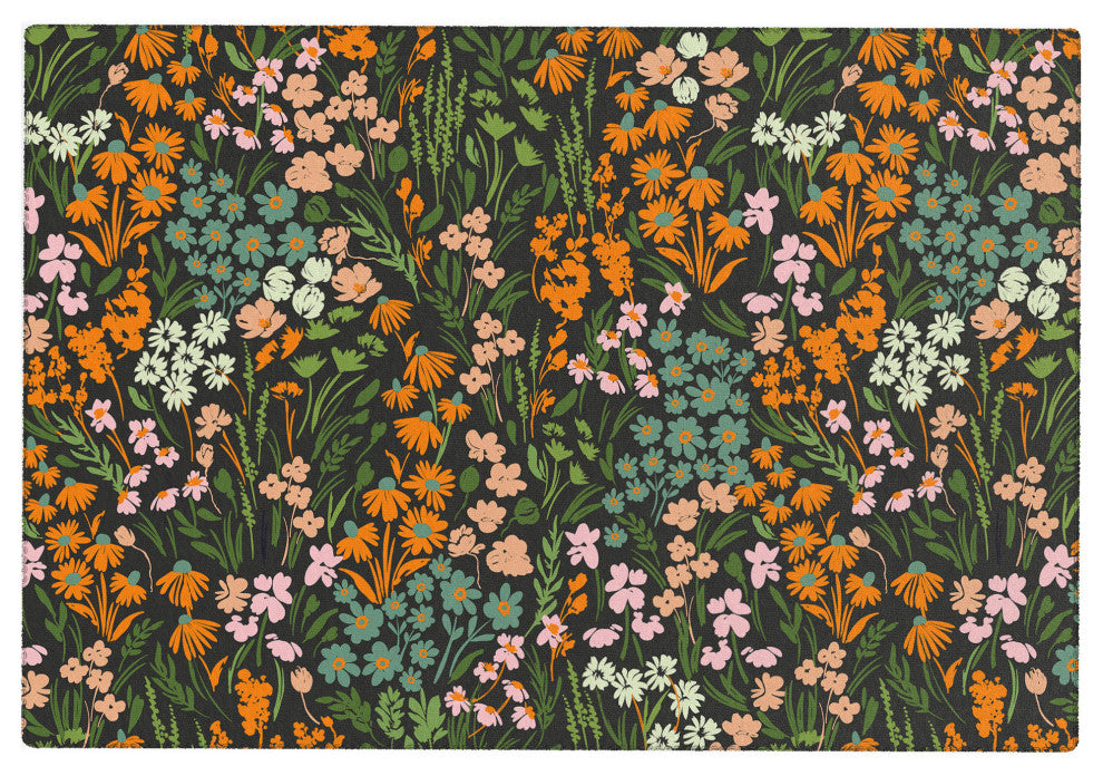 Marta Barragan Camarasa Night in the flowered meadow Area Rug