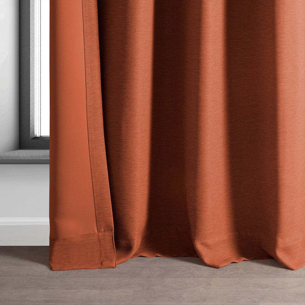 Persimmon Bellino Grommet Blackout Room Darkening Curtain Single Panel, 50"x96"