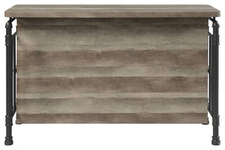 ACME Edina Wooden 5 Shelves Kitchen Island in Antique Oak and Sandy Gray