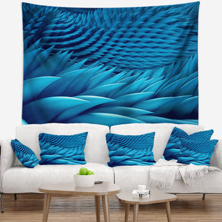 Abstract Blue Wavy Background Abstract Wall Tapestry, 80"x68"