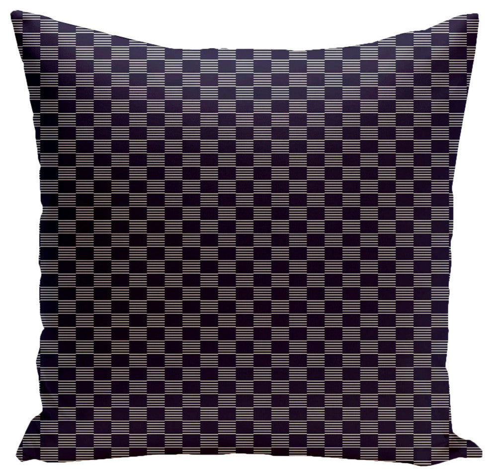 Geometric Decorative Pillow, Spring Navy, 16"x16"