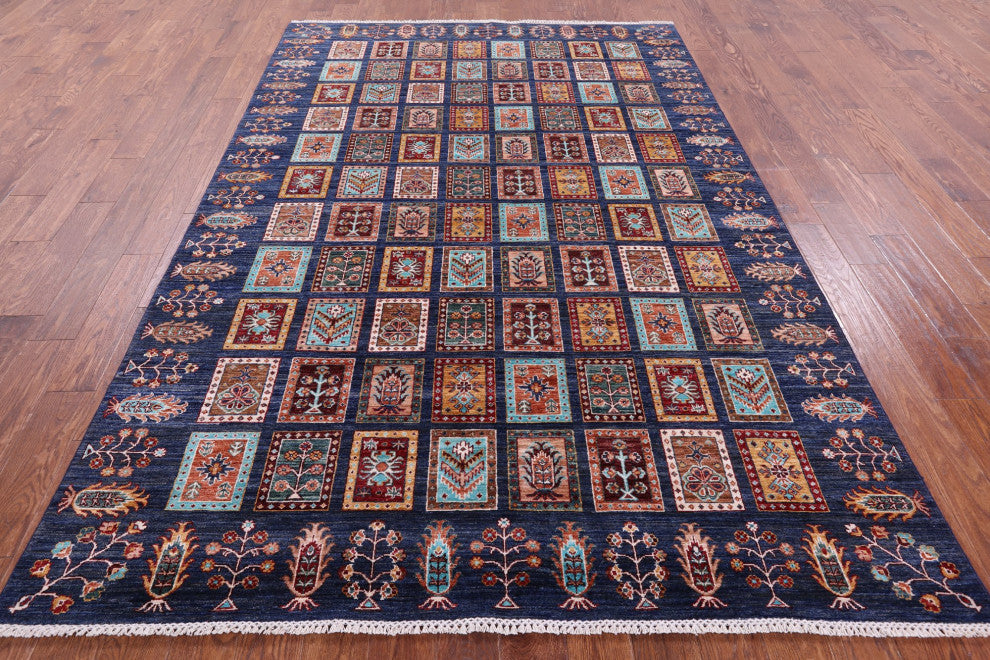 Persian Garden Design Hand-Knotted Wool Rug 6' 6" X 9' 9" - Q12917