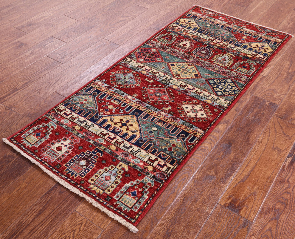 2' 0" X 4' 11" Runner Persian Fine Serapi Hand Knotted Wool Rug - Q12460