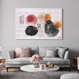 "Colorful Harmony II" Colorful Silver Shagreen Wrapped Canvas Wall Art