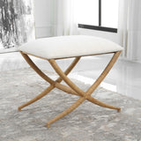 Uttermost Expedition White Fabric Small bench