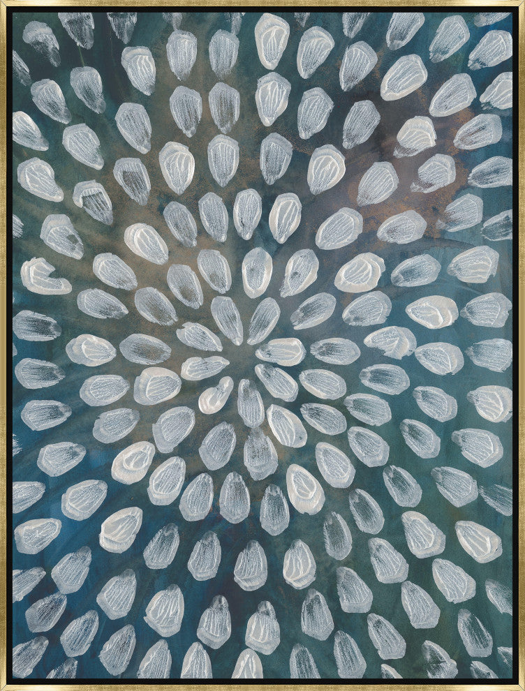 24x32 He Loves Me, He Loves Me Not V, Framed Artwork, Gold