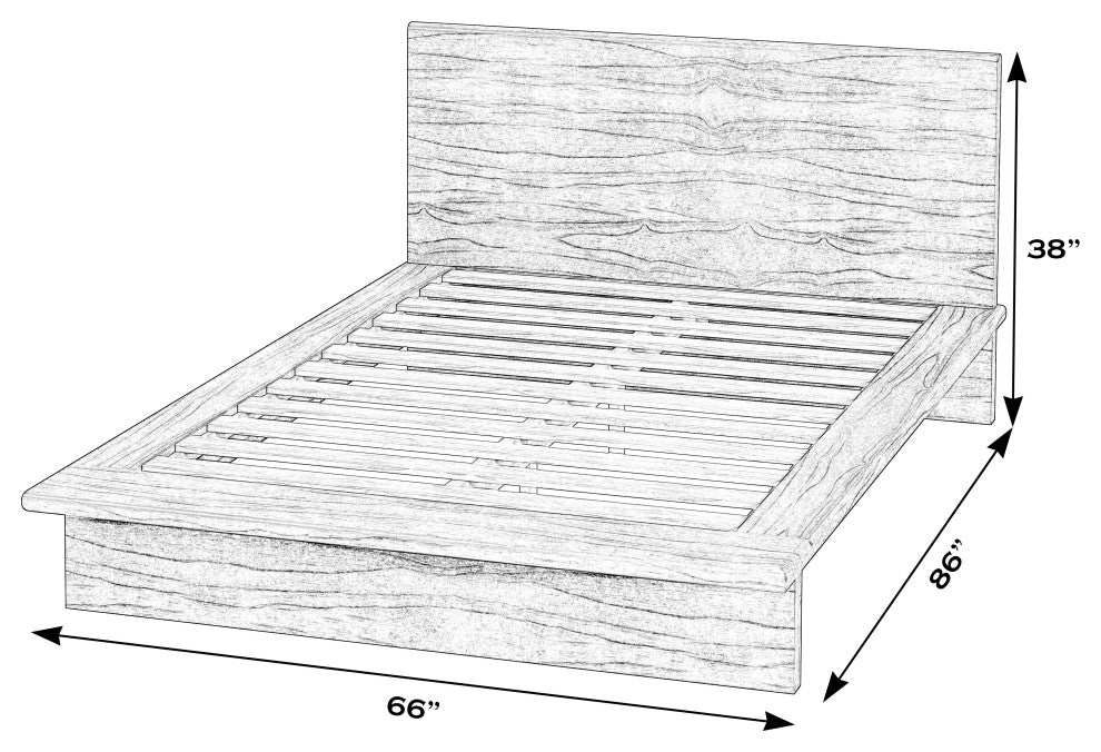 Halmstad Wood Panel Bed, Washed Black, Queen