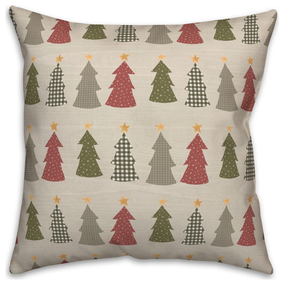 Cream Tree Pattern 18x18 Spun Poly Pillow