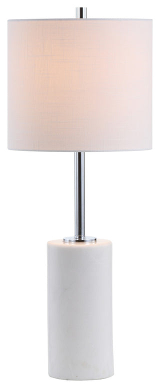 Aksel 25.5" Marble LED Table Lamp, White, Chrome