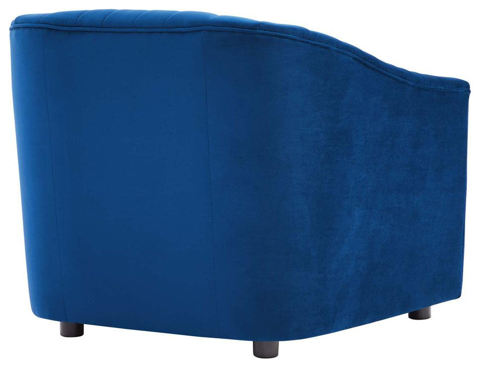 Announce Performance Velvet Channel Tufted Armchair